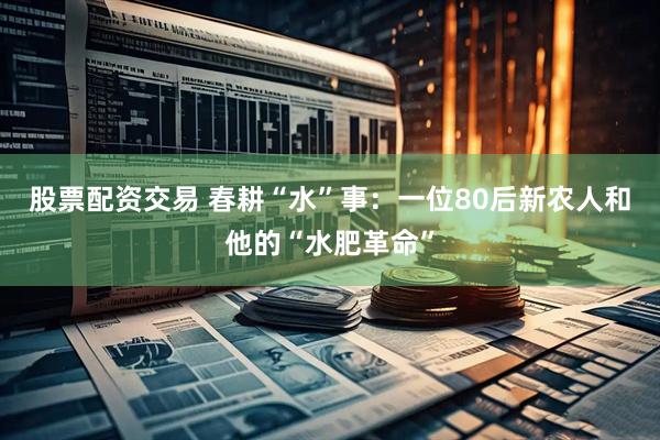 股票配资交易 春耕“水”事：一位80后新农人和他的“水肥革命”